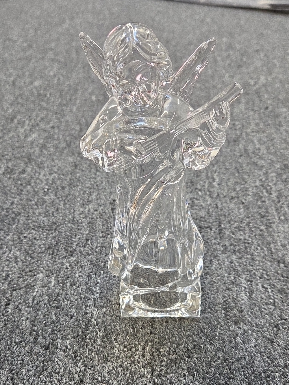 Clear Glass Angel Figurine - Decorative Home Art